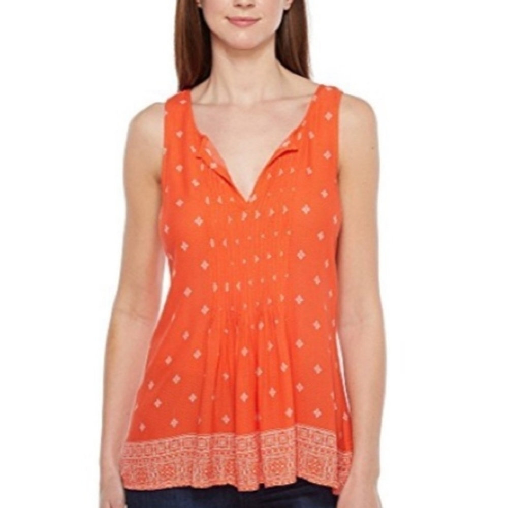 Sanctuary V Neck Pleated Blouse Orange Size M